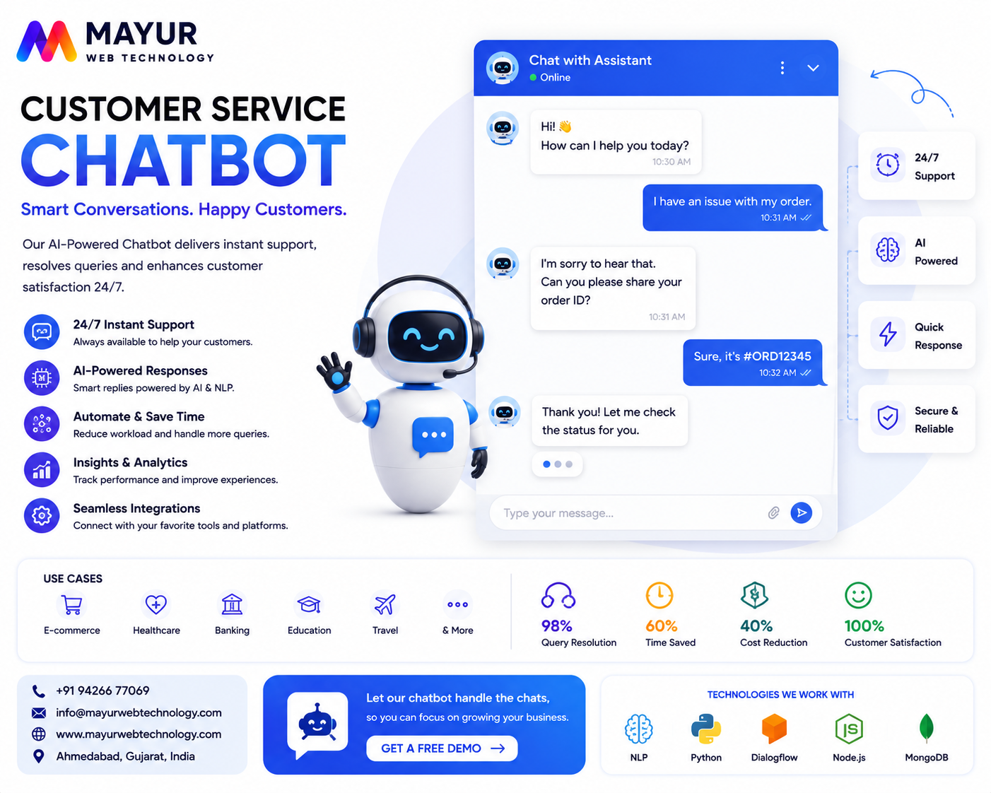 AI Customer Service Chatbot System Hub
